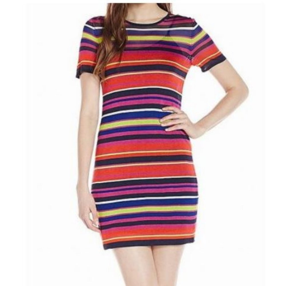 Trina Turk Red Striped Knit Sweater Dress